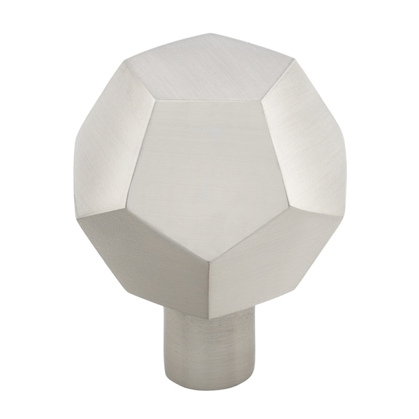 Gliderite Hardware 1-1/2 in. Faceted Knob Satin Nickel 5826-SN-1 - main